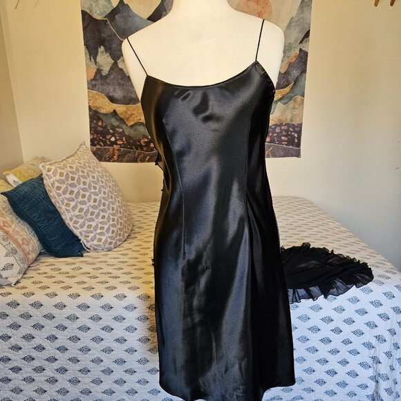 Adrianna Papell Black Sheer Overlay Cocktail Party Dress Women’s Size 8 - Picture 9 of 15